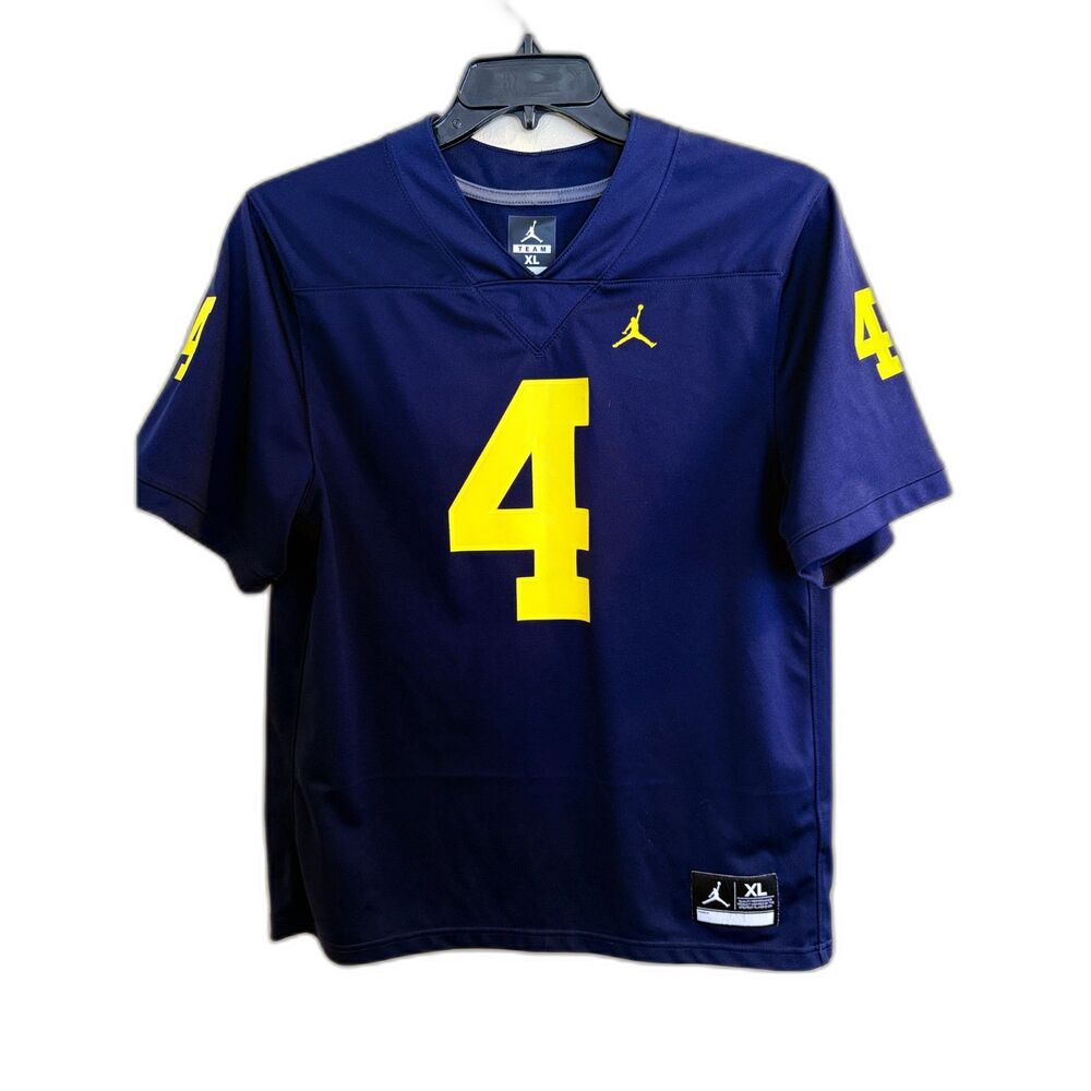 Jordan‎ Michigan Wolverines #4 Football Jersey Youth XL / Fits Adult S/M
